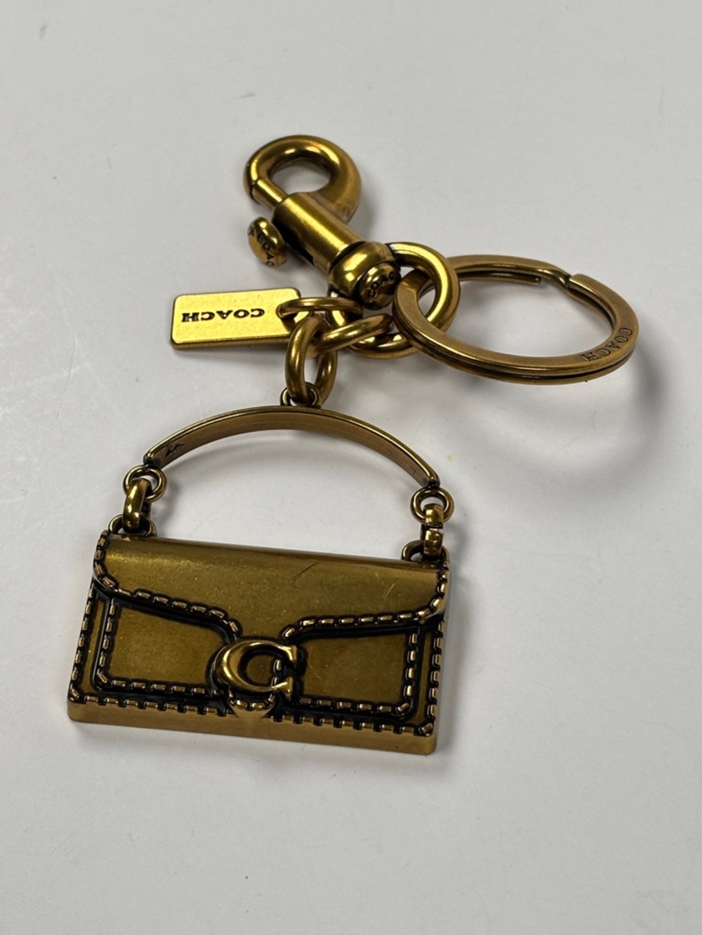 Coach Gold-tone Metal Purse Keychain Charm